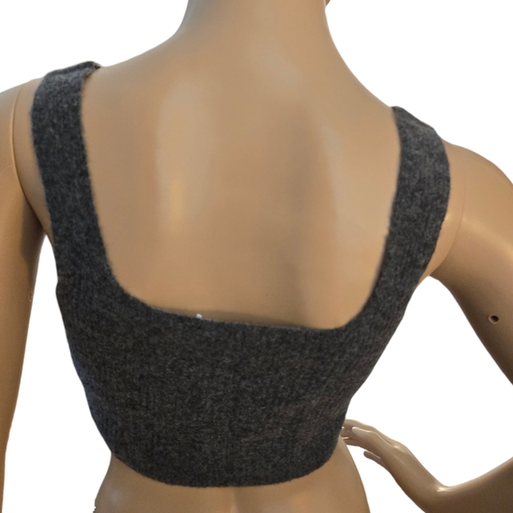 Everlane M Gray Wool Blend Crop Top NWTS - Picture 3 of 8